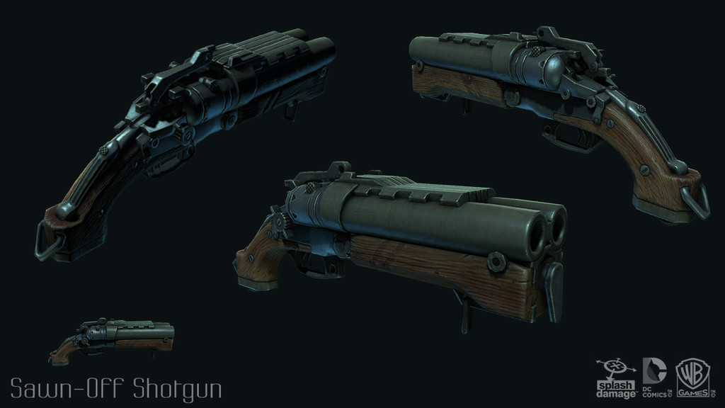 Real-time screenshot of the Sawn-Off Shotgun from Batman: Arkham Origins