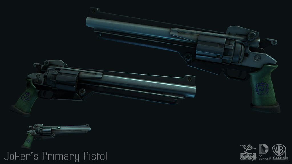 Real-time screenshot of the Joker's Primary Pistol from Batman: Arkham Origins