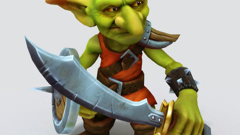 Goblin: A quick low-poly model and handpainted texture for a GameArtisans challenge.
